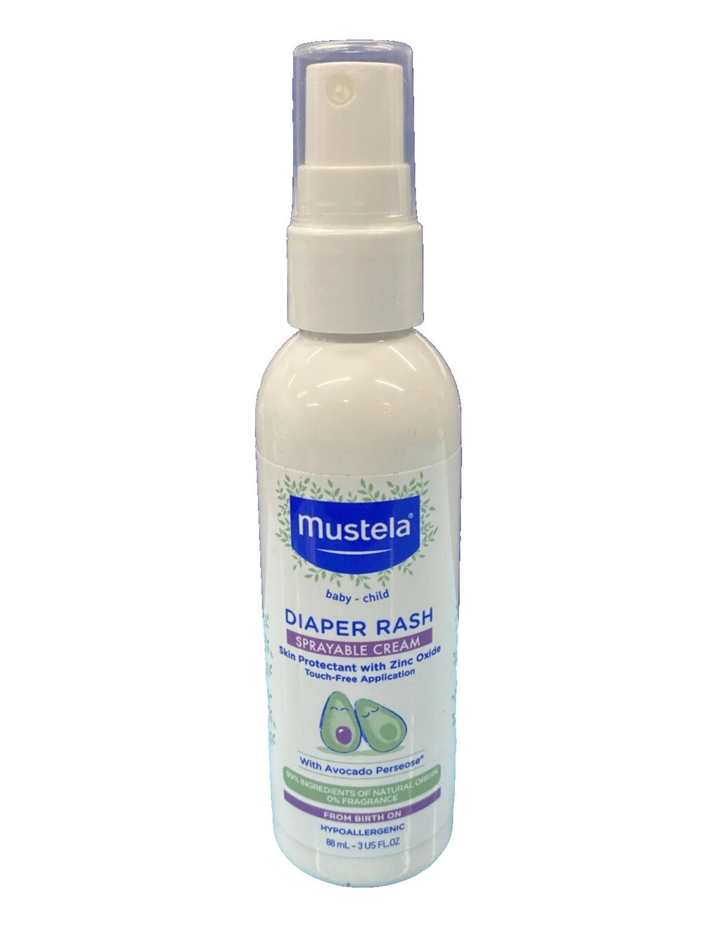 Mustela Baby Diaper Rash Cream Spray & Touch-Free Protectant 3 Fl Oz (Unsealed)